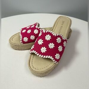 Jack Rogers Fuchsia and White Floral Slides